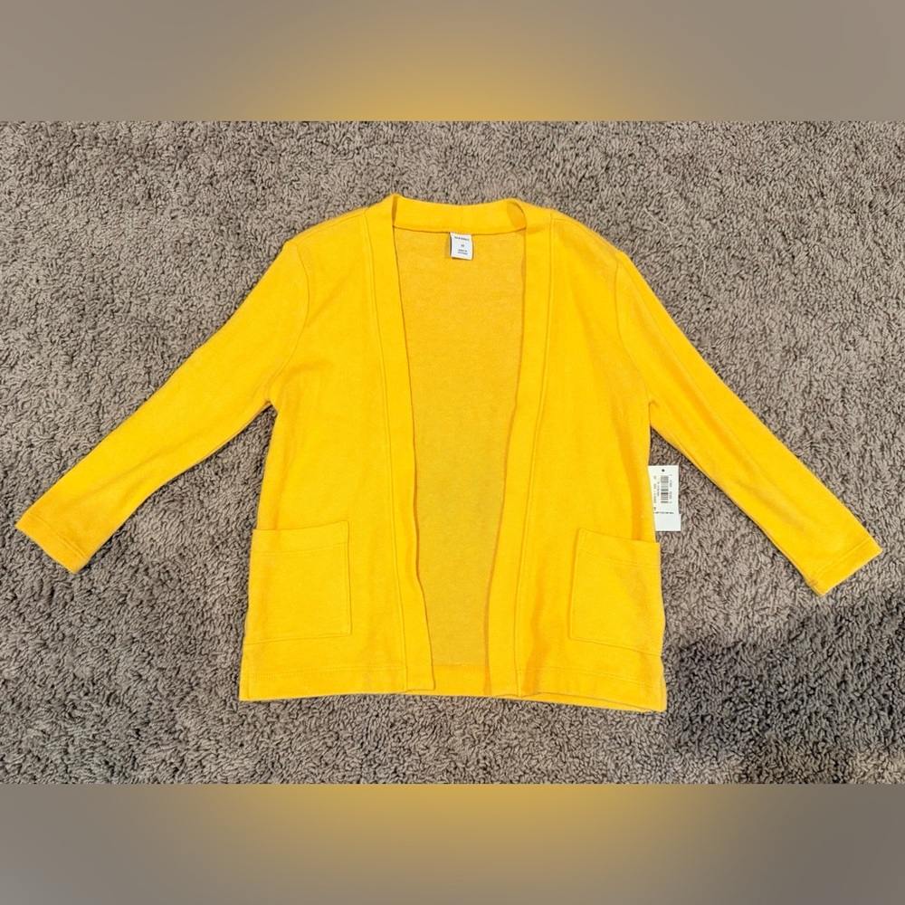 Old Navy Yellow Open-Front Kids Cardigan with Pockets
